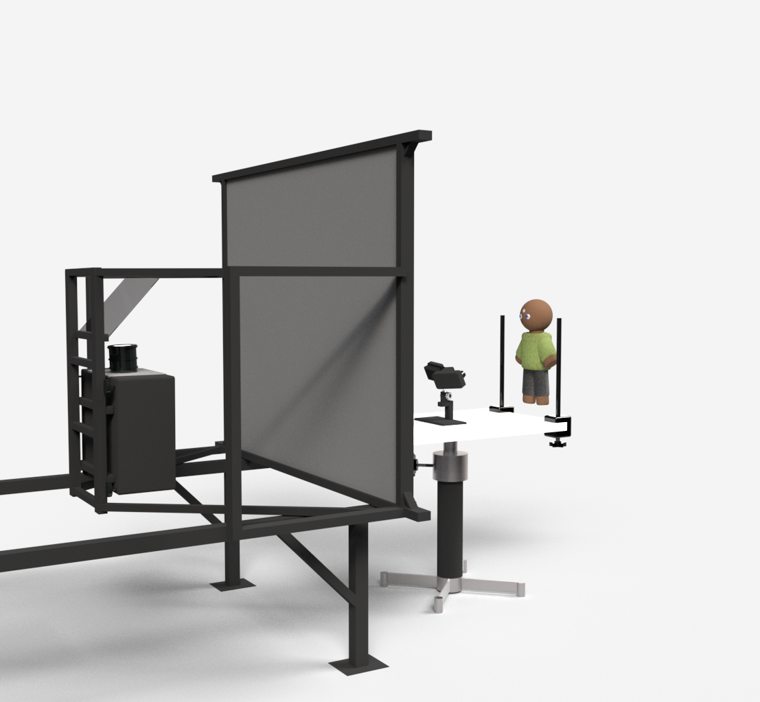 Eyelink Graphic Design EyeLink eye-tracking setup with display screen and camera aligned to a participant.